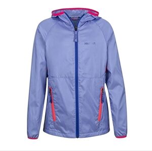 Marmot Ether Girls' Hooded Windbreaker Jacket Periwinkle Large